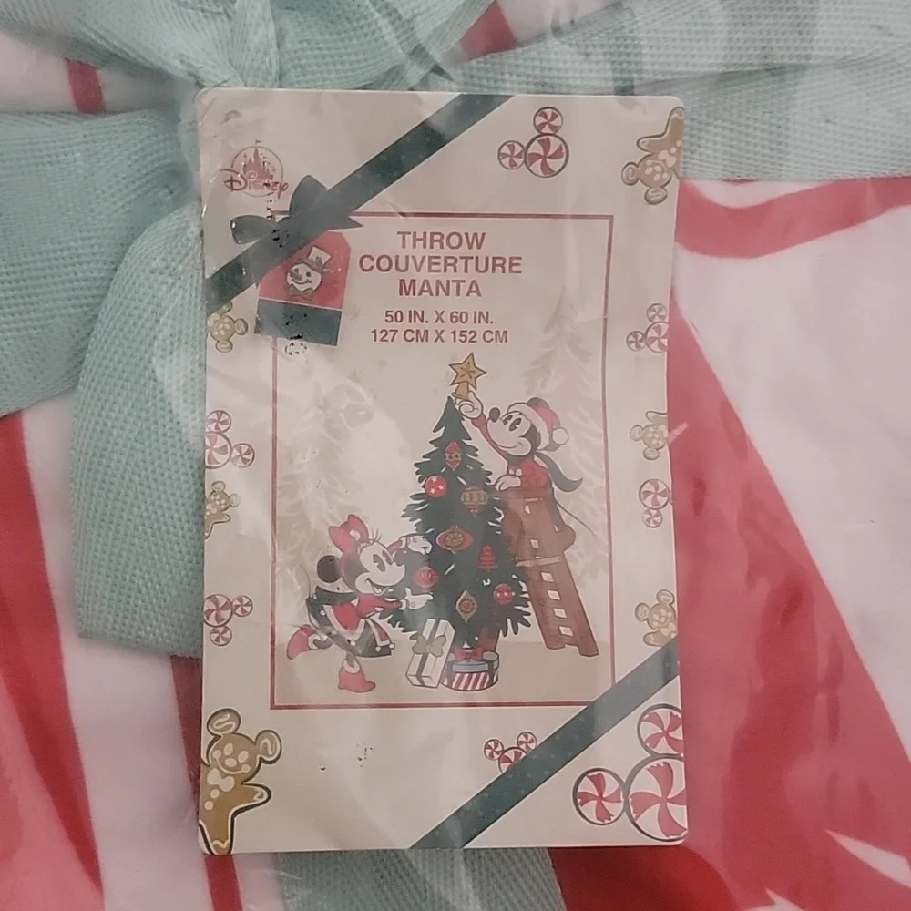 Disney Mickey Mouse and Minnie Holiday Fleece Throw Blanket